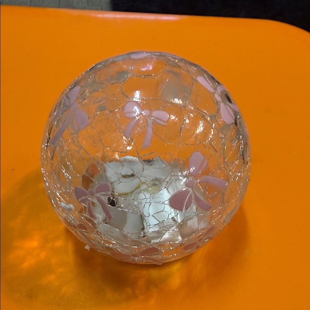 Breast cancer awareness light up globe. Requires 3aaa batteries
